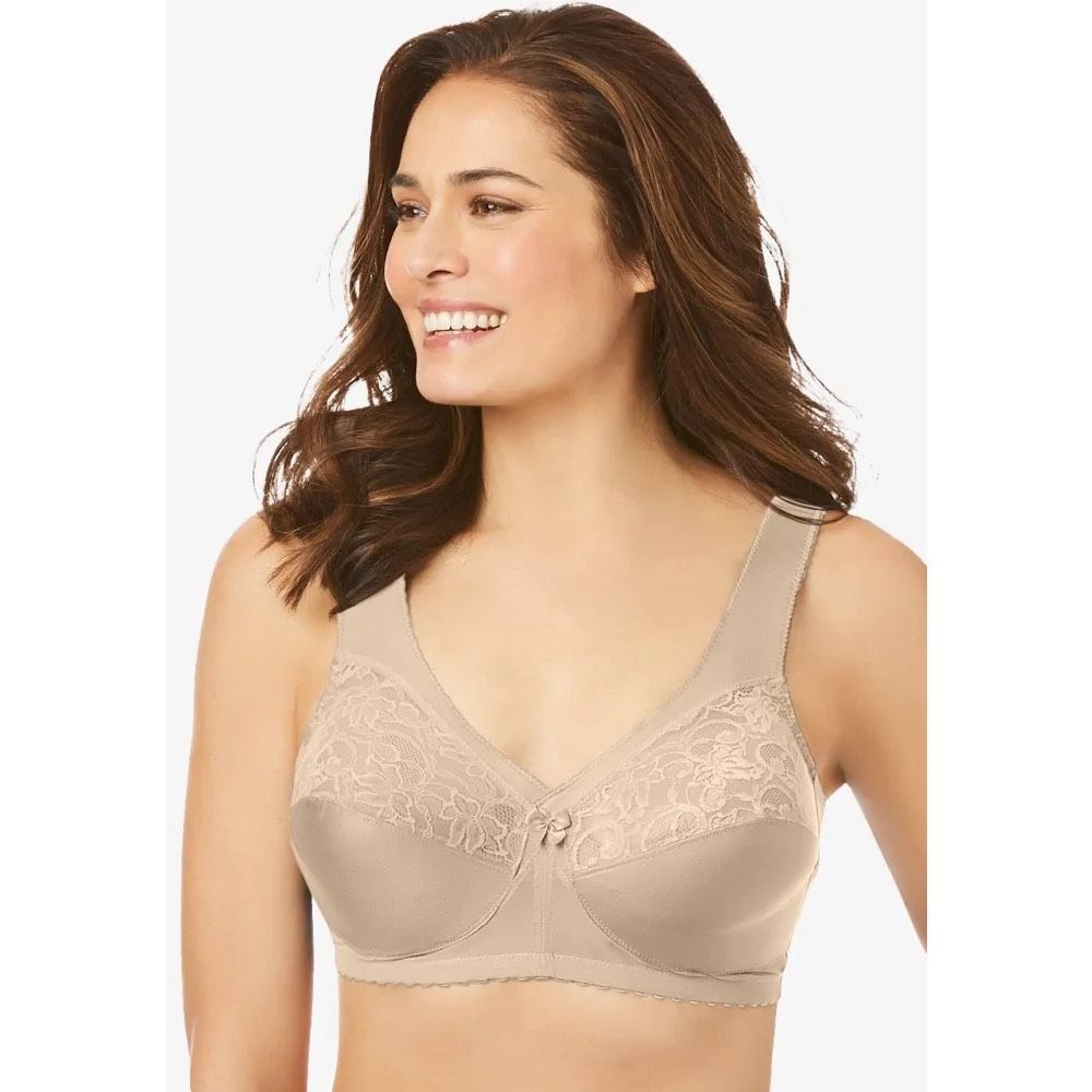 Glamorise magiclift nude full figure wireless comfortable 50F Bra